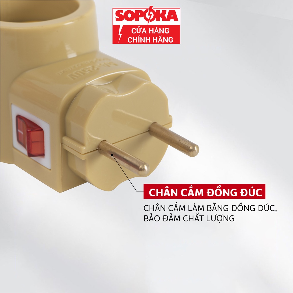 Đui đèn SOPOKA ĐLP123 có công tắc tiện lợi, an toàn