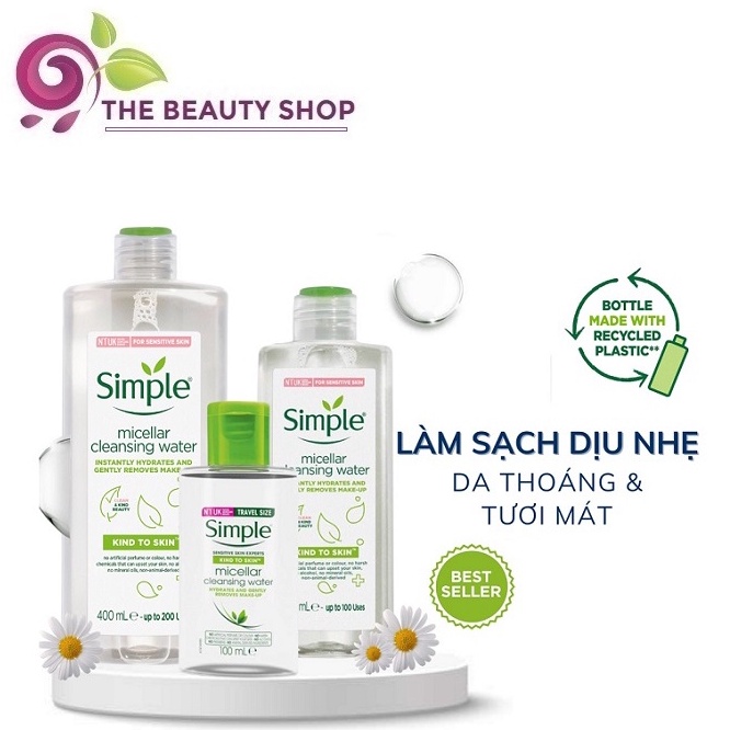 Nước tẩy trang kiềm dầu Simple Micellar Cleansing Water 200ml