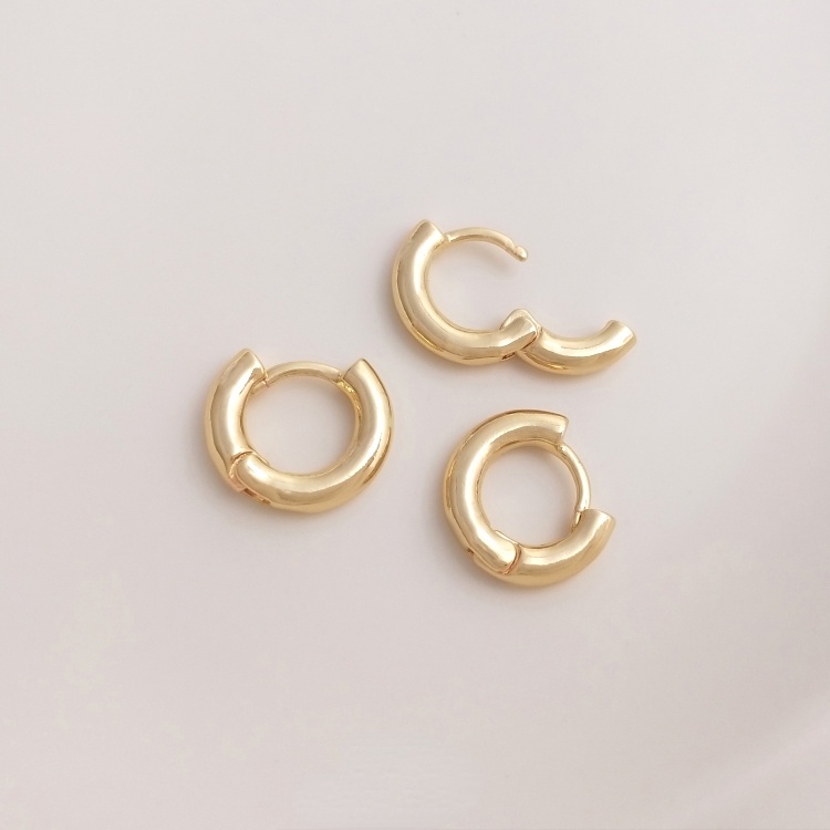 Một Cặp Bông Tai Hình Tròn Mạ Vàng 14K Có Khóa Treo Trang Sức diy