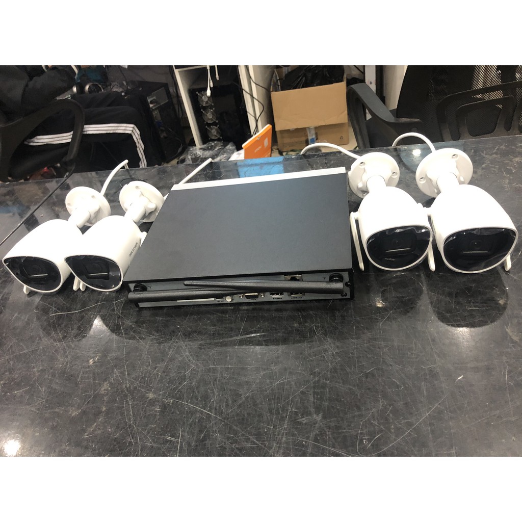 Bộ Kit 4 Camera IP Wifi 2MP Thế hệ mới HIKVISION NK42W0H - BH24T Chính hãng