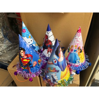 100 nón sinh nhật cao 26cm dây kim tuyến ngôi sao