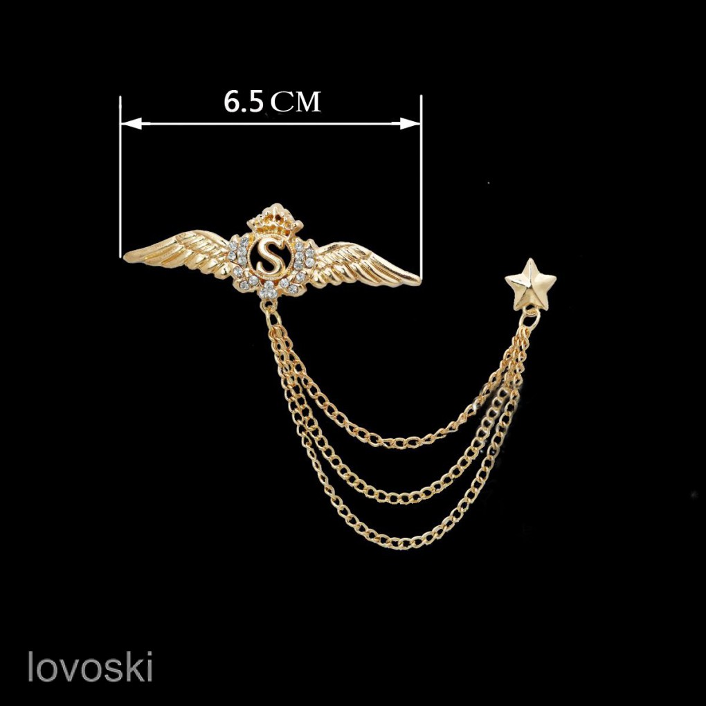 Cài Áo Hình Đôi Cánh Đính Đá Thời Trang Cho Nam