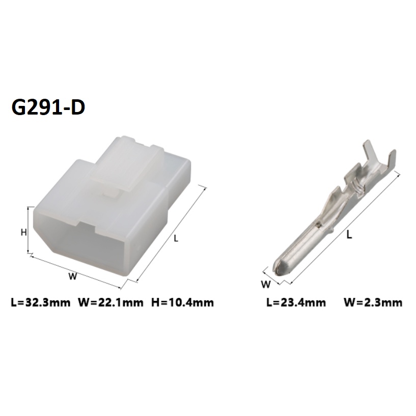 G291-Giắc cắm Đầu phun nhiên liệu Excelle Wuling pha metanol 2 lỗ màu trắng 2.3mm