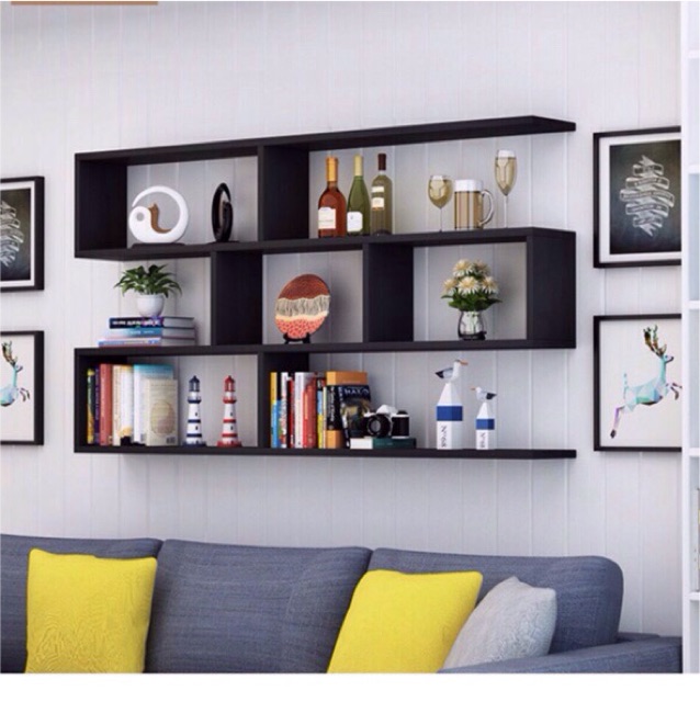 Giá, kệ sách treo tường (có sẵn) rộng 1m20