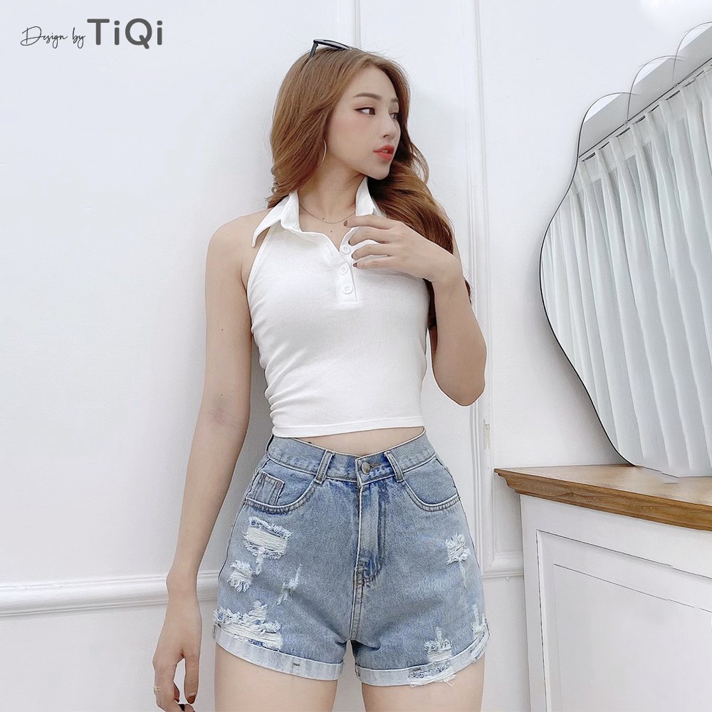 Quần short jean nữ màu xanh TiQi Jeans S1-470 | BigBuy360 - bigbuy360.vn