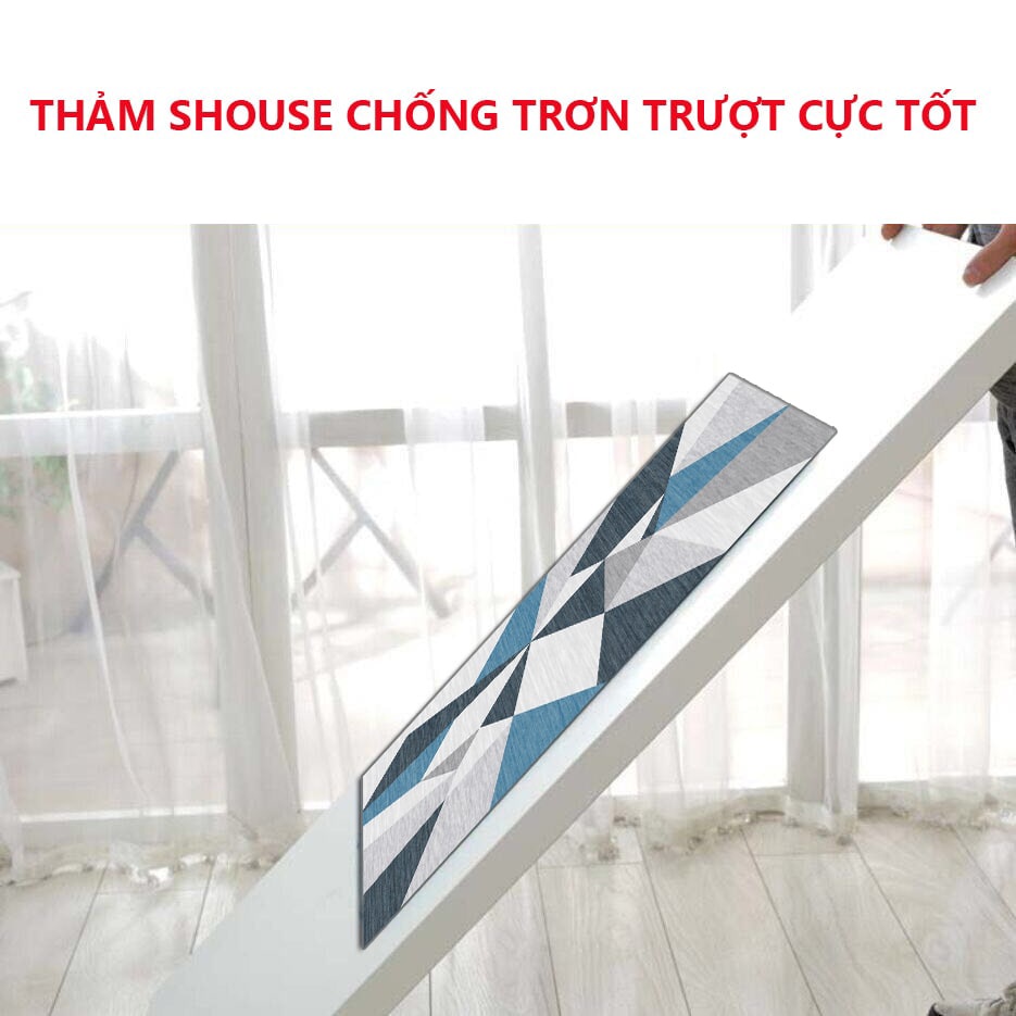 Thảm Lau Chân Chùi Chân nhà bếp SHOUSE chống trượt hình thú 3d trải sàn phòng khách cao cấp giá rẻ đế cao su hút nước