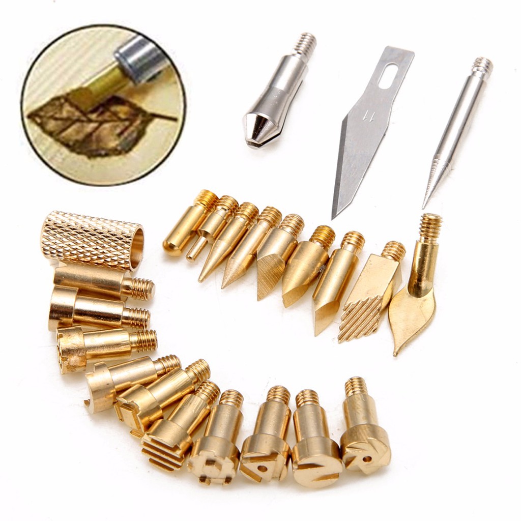 Bộ 22 Đầu Bút Sắt Khắc Gỗ Mới