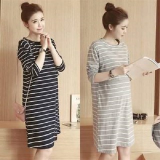 Váy bầu kẻ sọc Nỉ cao cấp 2019