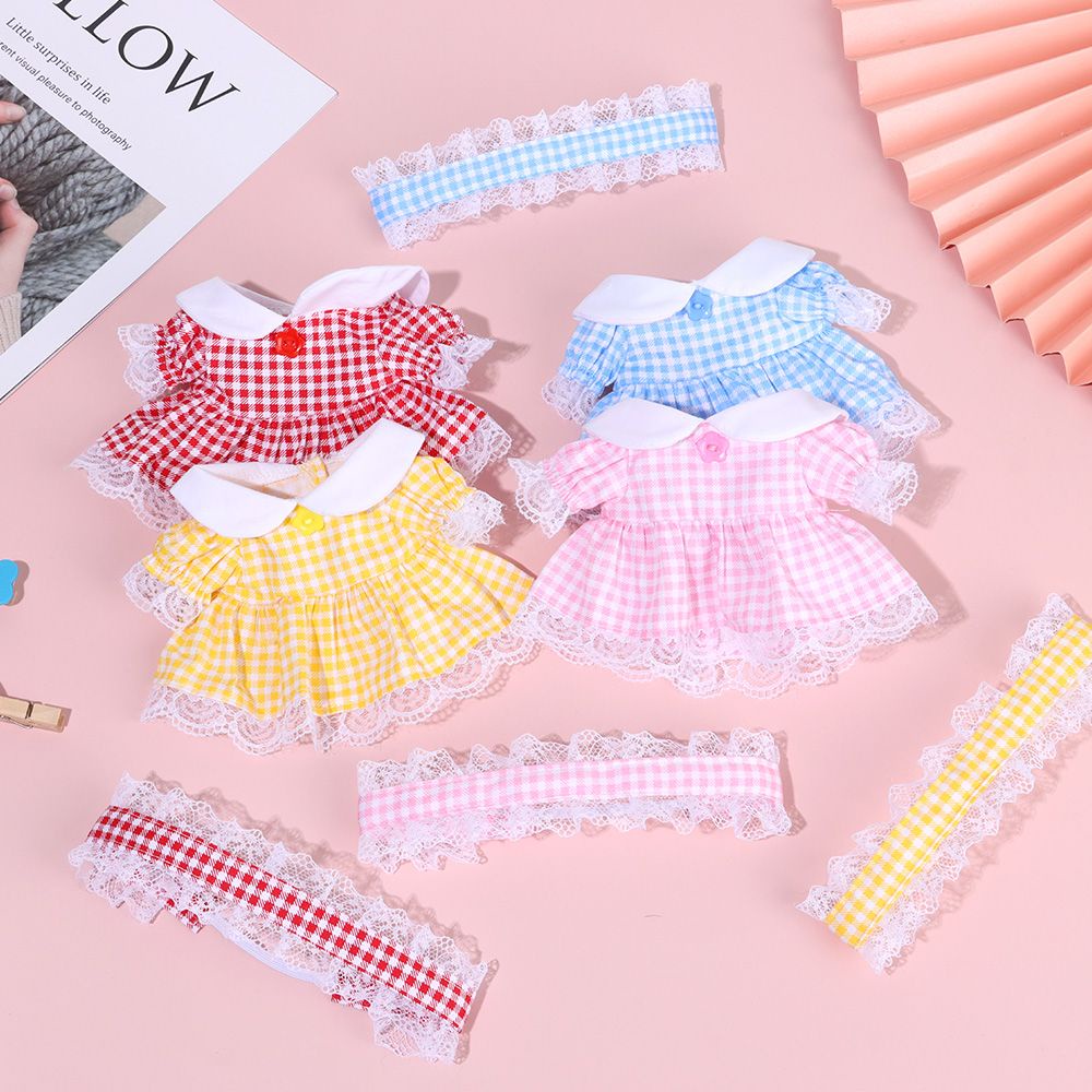 UPSTOP 1 Set 20CM Doll Dress Cartoon Pattern Outfit Cotton Stuffed Idol Dolls Accessories Changing Dressing Game Gift/Multicolor