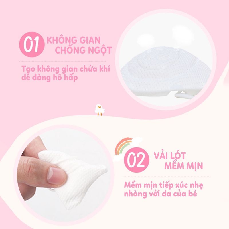 Khẩu trang gấu cho bé sơ sinh Kichi 3D 4 lớp kháng khuẩn dây thun điều chỉnh tai - 2X MART