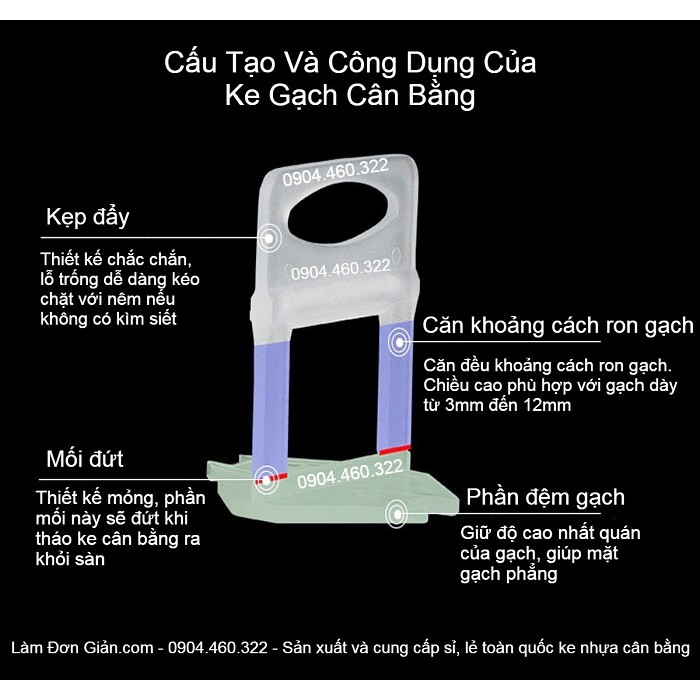 Gói 200 Chiếc Ke Lát Gạch Giá Rẻ Bằng Nhựa PP Zin 100% Loại 1