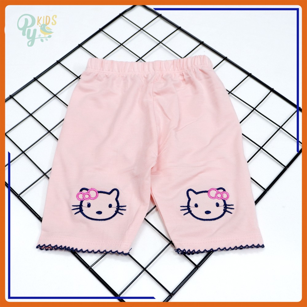 Quần legging lửng/ Quần ôm lở cotton chính phẩm hàng đẹp, thêu lai cho bé gái size 5-25 kg