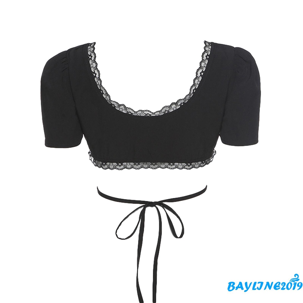 Áo Thun Lửng Cổ V Ngắn Tay Thời Trang Cho Nữ