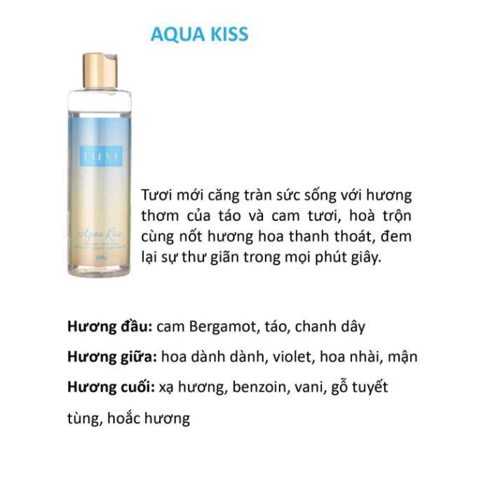 [Chính Hãng] Sữa tắm nước hoa Luxe - Hương AQUA KISS - DAMODE