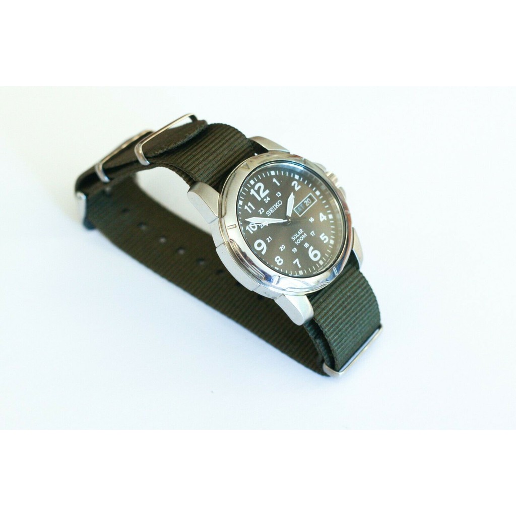 Đồng hồ nam Seiko SNE095P2S Chính Hãng - Máy Solar - Dây Nato Chống Nước Tuyệt Đối 1