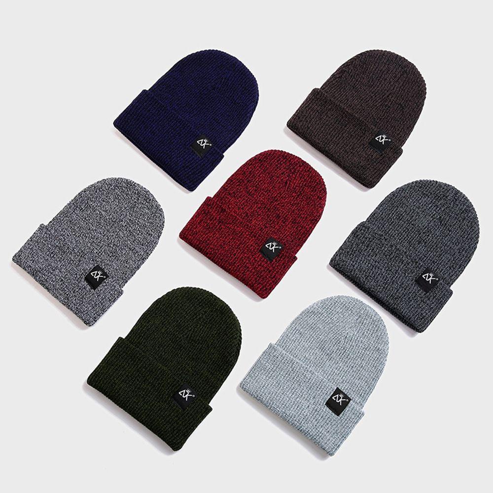 Mũ Beanie Dệt Kim Màu Trơn Dễ Thương Cho Nữ