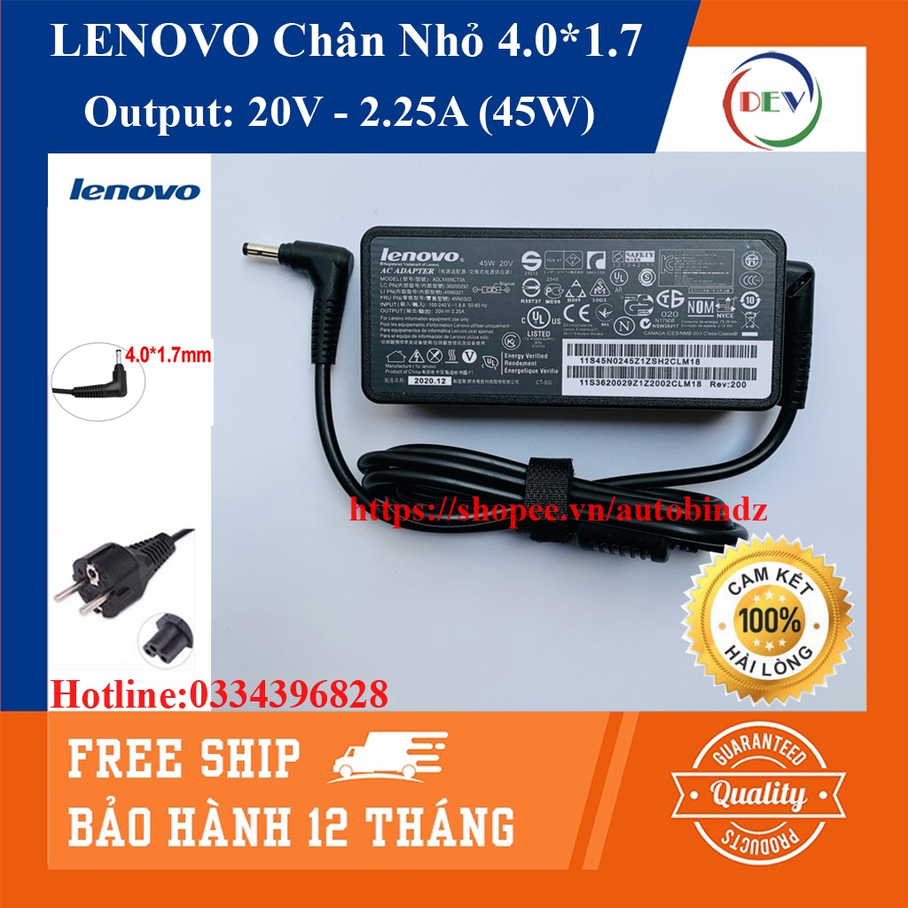 ADAPTER - SẠC LAPTOP LENOVO 20V - 2.25A