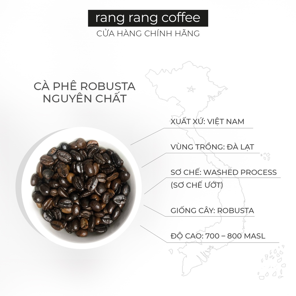 Cà Phê Rang Xay Nguyên Chất Robusta Rang Rang Coffee 250g và 500g