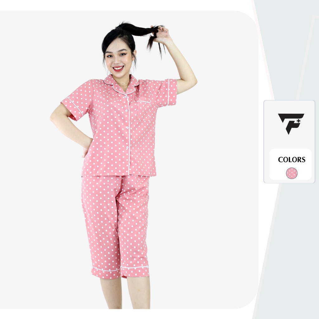 Đồ bộ nữ mặc nhà mặc ngủ Pijama lụa quần lửng tay ngắn thời trang cao cấp FPLUS 283