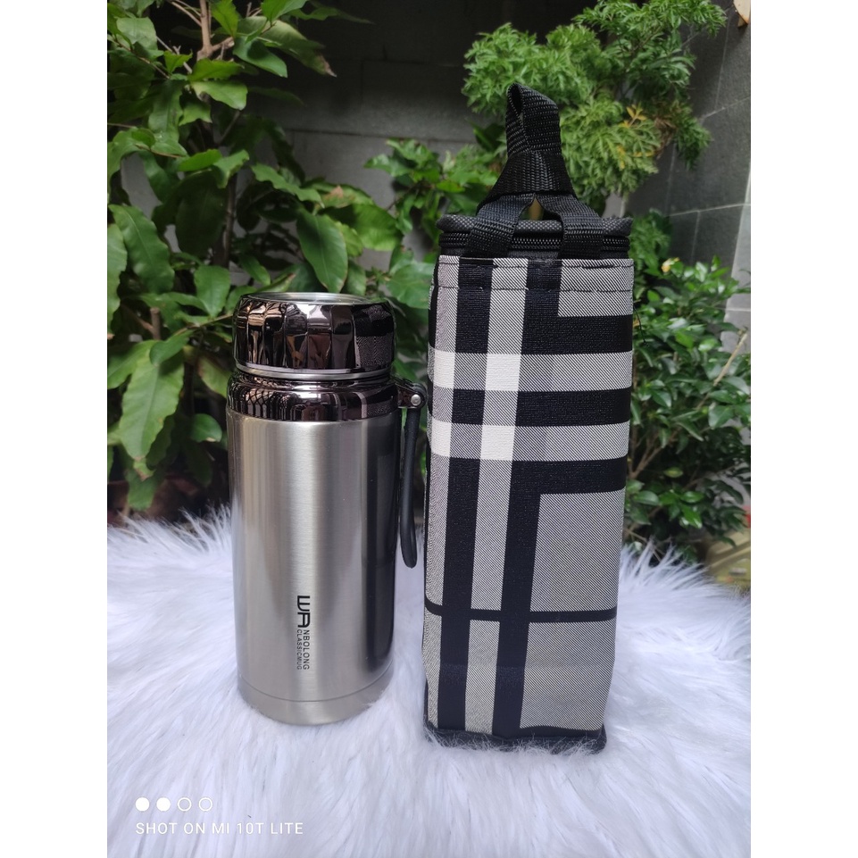 Combo bình giữ nhiệt 1200ml nắp titan+túi Da Hàn Quốc - Mã ĐNX1L2