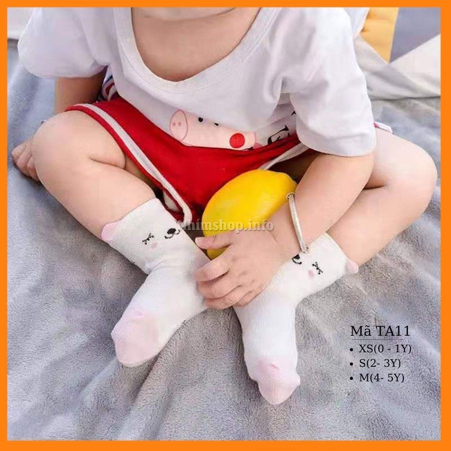 Tất cho bé trai bé gái cao cổ vớ phù hợp cho trẻ em 0 1 2 3 4 5 tuổi 100% cotton mềm mại điều hòa kháng khuẩn TA11