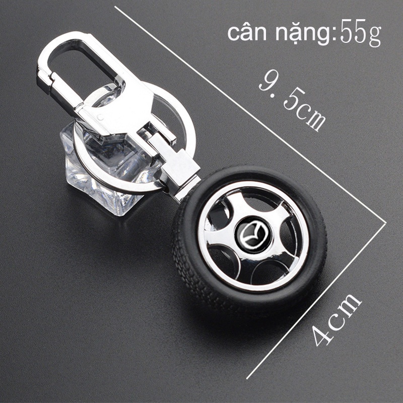 Móc chìa khóa ô tô Mazda móc khóa hợp kim lốp xe