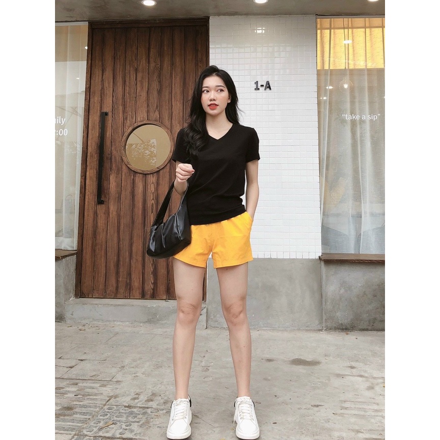 Áo Thun Trơn Cổ Tim 𝐇𝐚̀ 𝐆𝐢𝐚𝐧𝐠 𝐕𝐧𝐱𝐤