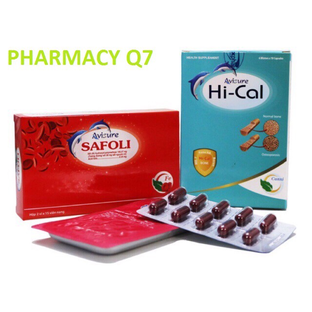 ✅Combo 1 hộp Sắt hữu cơ Avisure SAFOLIi và 1 hộp Canxi tự nhiên Avisure HICAL cho phụ nữ mang thai và cho con bú