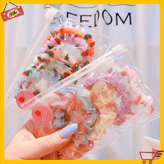 Cột tóc scrunchies set 5 cái có kèm túi đựng