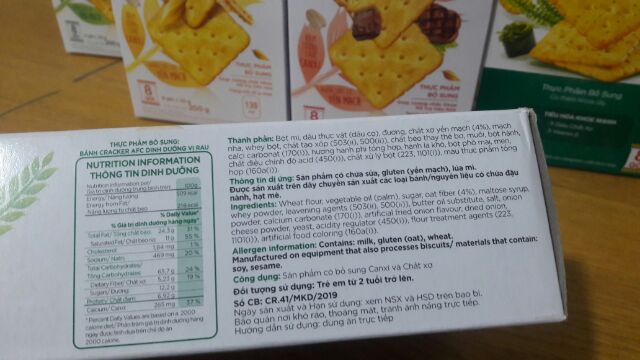 Bánh AFC Dinh Dưỡng Vị Rau, Lúa, Tảo, Bò 172g/ 200gam