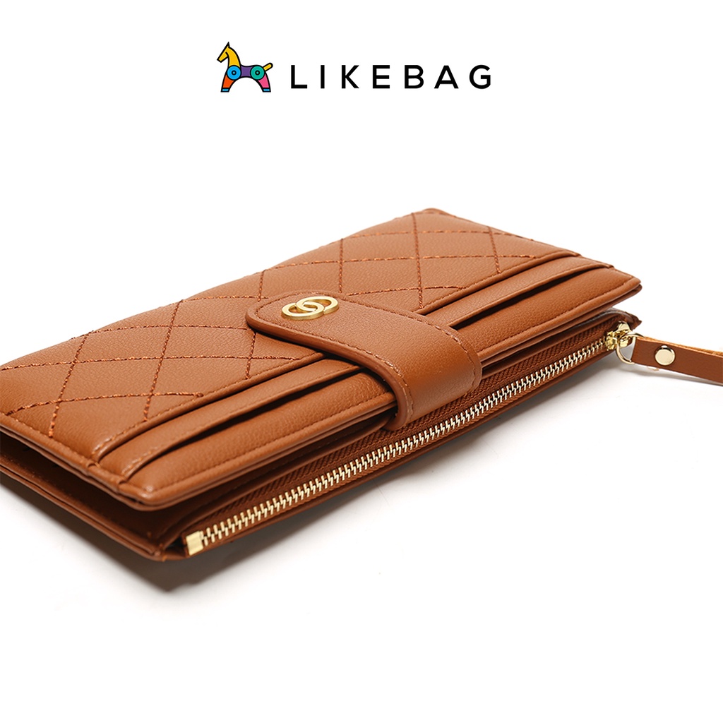 Ví nữ cầm tay dáng dài LIKEBAG họa tiết da chéo thanh lịch T3679-133 - LIBAGI