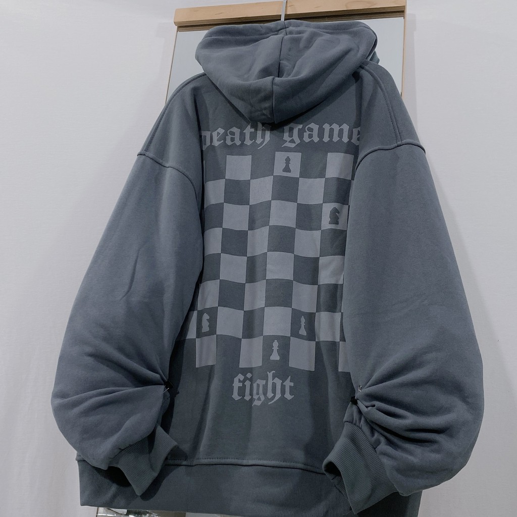 Áo Hoodie YAYSHOP nỉ bông mềm họa tiết kẻ caro dáng rộng in hình BÀN CỜ | WebRaoVat - webraovat.net.vn