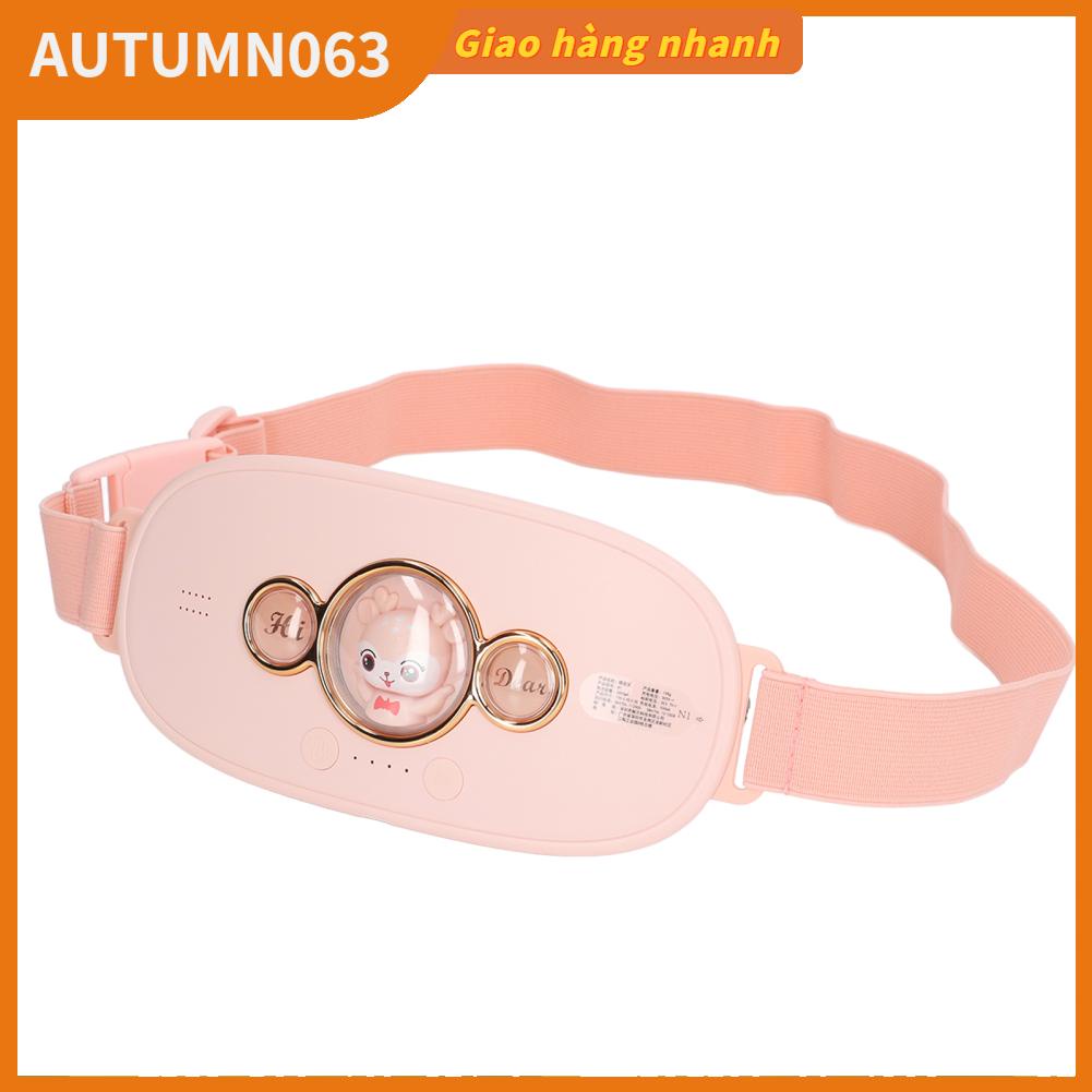 Máy làm ấm bụng Đệm Làm Nóng Eo Hồng Ép Nhào Bụng Rung 10 Chế Độ Đai Ủ Ấm Mát Xa Autumn063