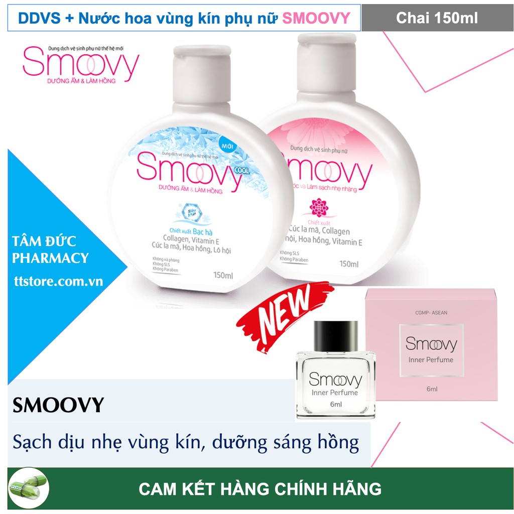 SMOOVY - SMOOVY COOL 150ml - Dung Dịch Vệ Sinh Phụ Nữ Smoovy - Nước Hoa SMOOVY [Smovy, smuvy, smovy cool]