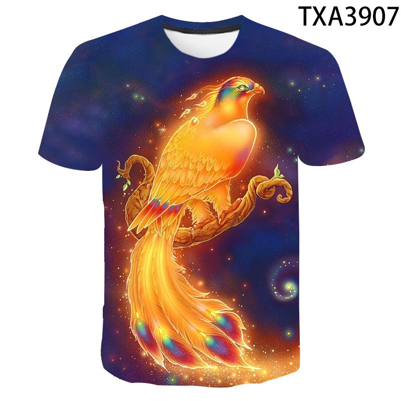 Áo Thun Tay Ngắn In Hình Chim Phượng Hoàng 3D Thời Trang Mùa Hè Cho Nam Và Nữ 2022 XS-3XL