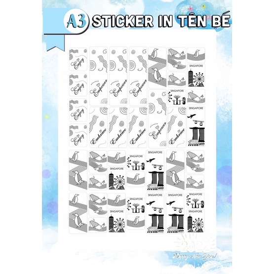 Sticker in nhiệt dán bình sữa chịu nhiệt, chống nước