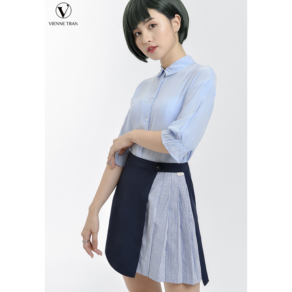 [Mã FASHIONMALLT4 giảm 15% đơn 150k] Chân váy A buộc đai Vienne Tran V62R19Q002 (Tím than)