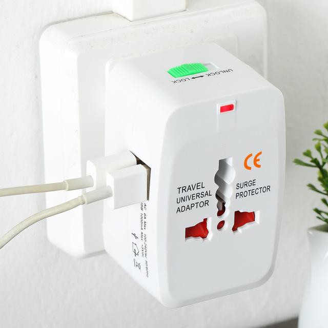 Ổ Cắm Điện Đa Năng Du Lịch có 2 cổng sạc USB Universal Travel Adapter - BIG BANG VIỆT NAM