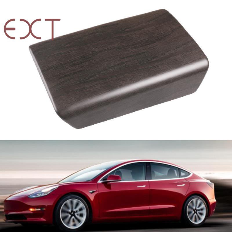 Oak Grain Car Center Console Pad Armrest Box Cover for Tesla el 3
