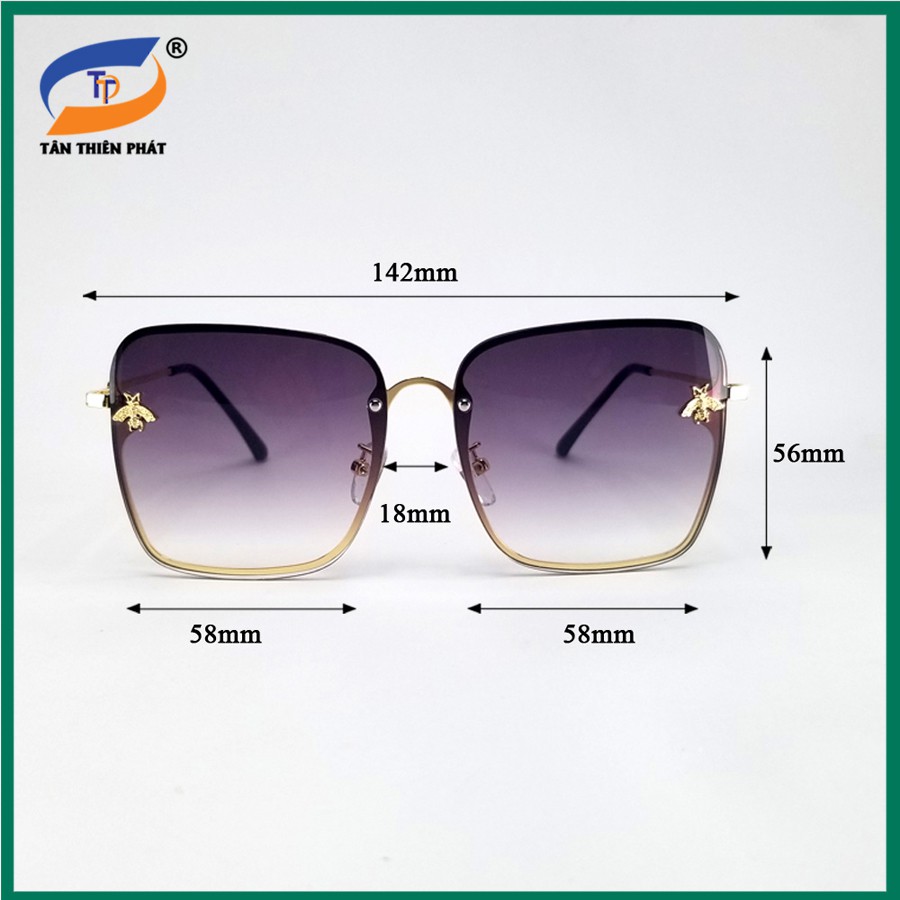 Kính mát nữ thời trang chống nắng, chống tia UV 80. Tròng kính không gọng, màu đen khói, form ôm mặt, râm mát và dịu mắt | BigBuy360 - bigbuy360.vn