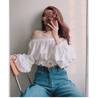 Áo trễ vai trắng