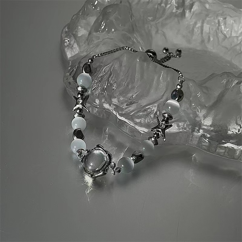 Vòng Tay Đá opal Thiết Kế Mới Phong Cách hip hop Cho Cặp Đôi