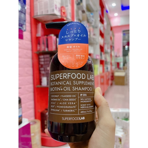 DẦU GỘI SUPERFOOD LAB BIOTIN +SCALP 480ml