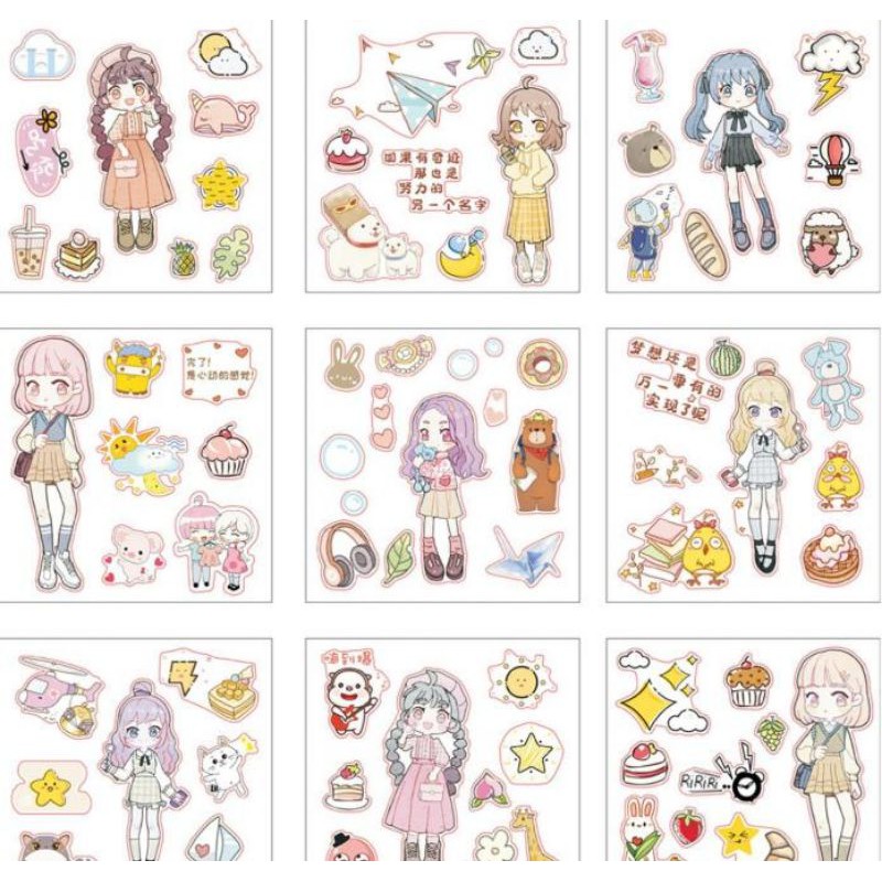 Sticker dán trang trí hoạt hình cute xinh xỉu - Băng dính washi tape nhiều hình dễ thương - Quà tặng xinh giá rẻ