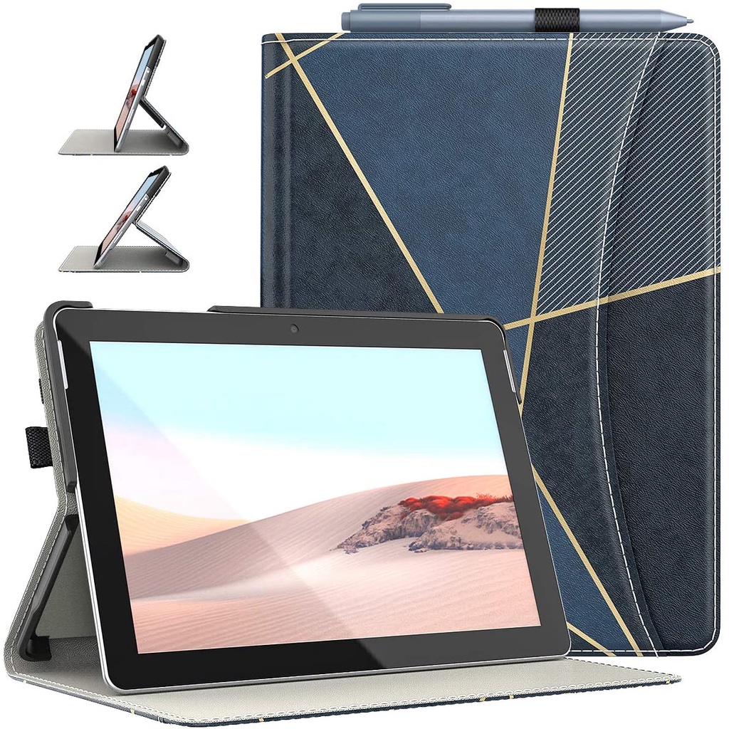 PU Leather Shockproof Smart Case For Surface Go 2 10.5 2020 & Go1 W/ Flexible Hand Strap & Card Slots