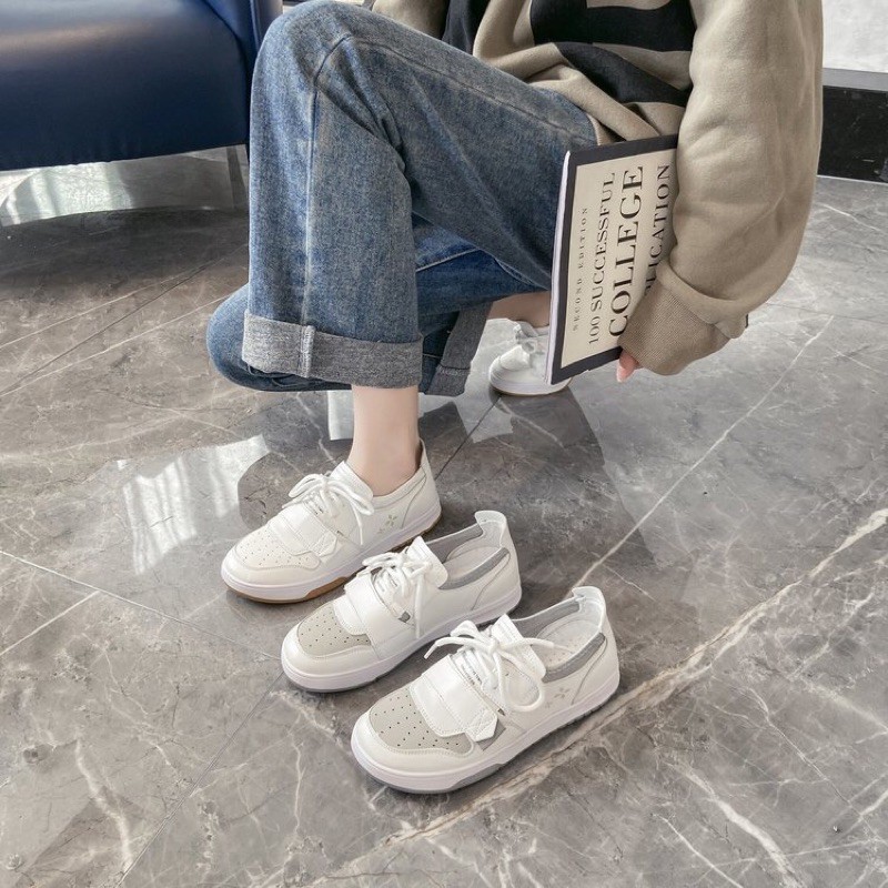 Giày thể thao sneaker trắng xám trẻ trung năng động