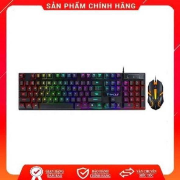 Bộ Bàn Phím chuột giả cơ Có Dây Kèm chuột TF200 chuyên game - Đèn LED 7 màu | BigBuy360 - bigbuy360.vn