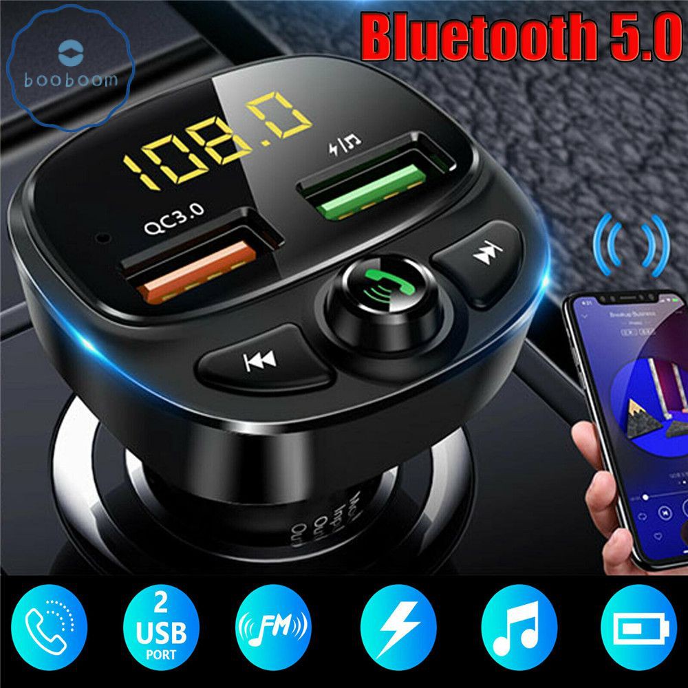 Củ Sạc Trên Ô Tô Không Dây Bluetooth 5.0 Fm Qc3.0