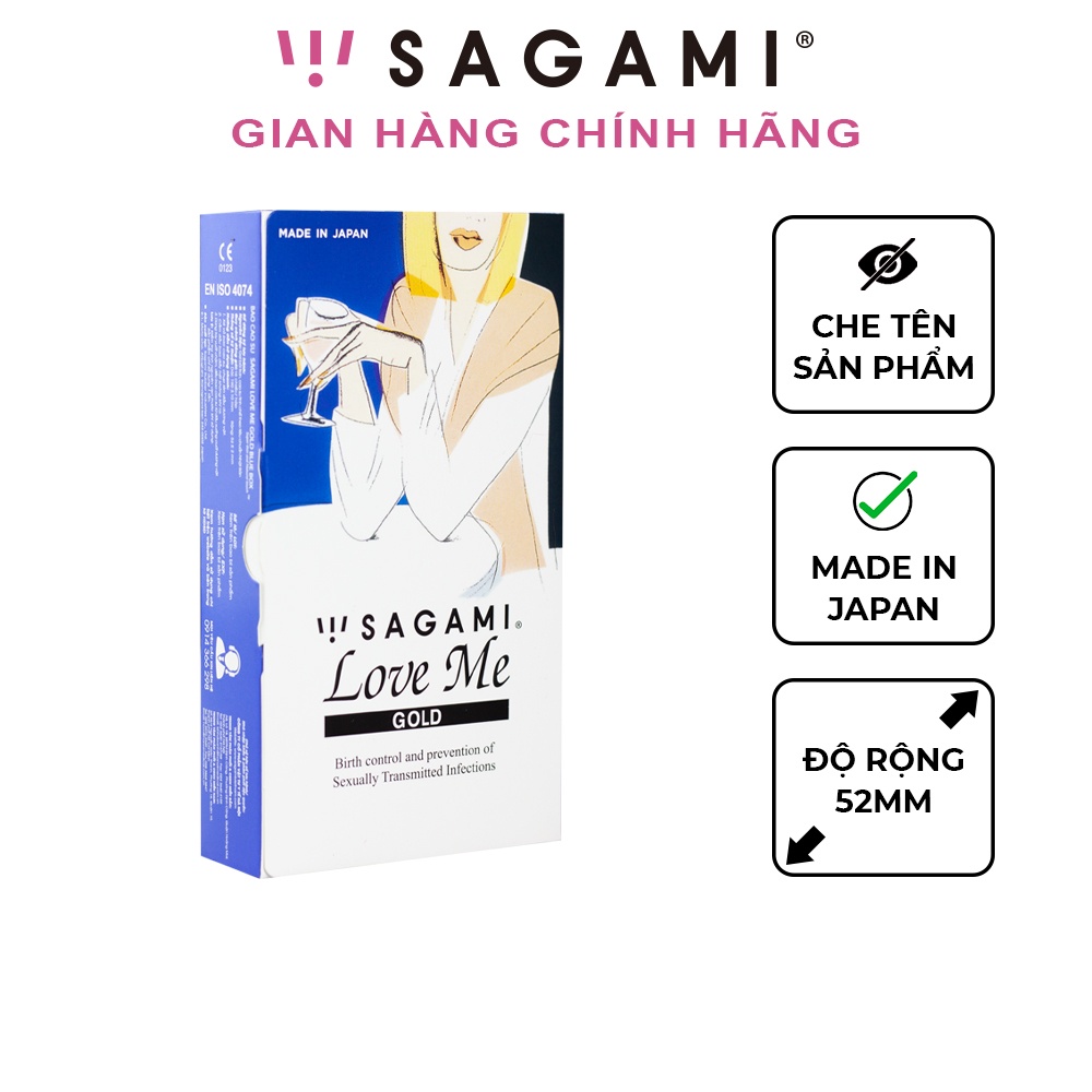 Bao cao su Sagami Love Me Gold kiểu truyền thống hộp 10 chiếc