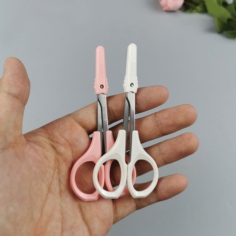 Kéo cắt mi mắt giả bằng thép cao cấp chống gỉ màu hồng/ trấng chính hãng XUKASHOP chuyên dùng cho makeup